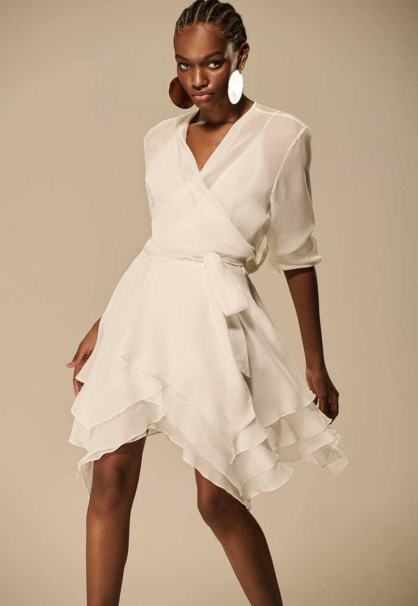 CONJUNTO BLUSA COM FAIXA E VESTIDO TRESPASSE