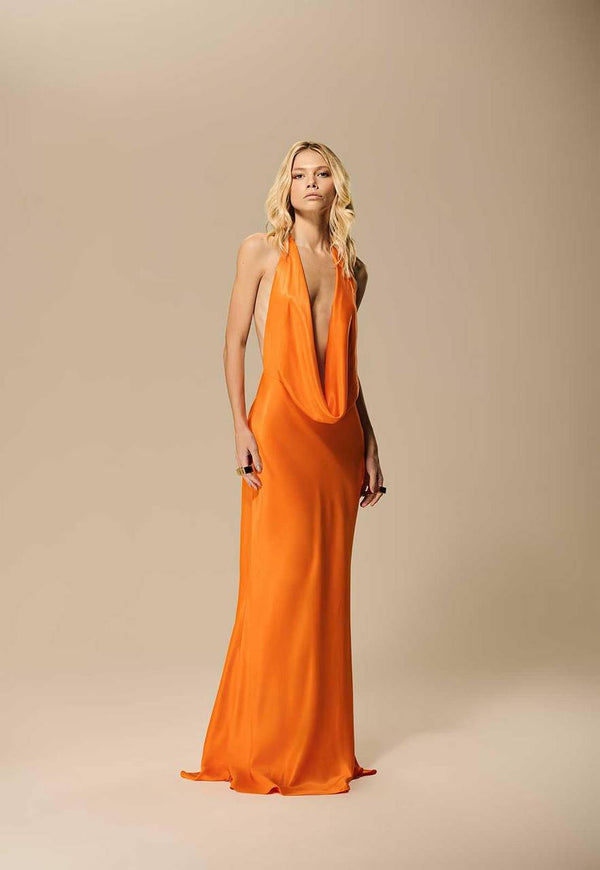 VESTIDO LONGO FRENTE UNICA DEGAGÊ