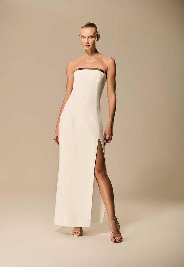 VESTIDO MIDI PALA METAL