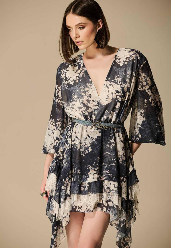 VESTIDO RENDA BARRA ESTAMPA ESSENCE BLUE