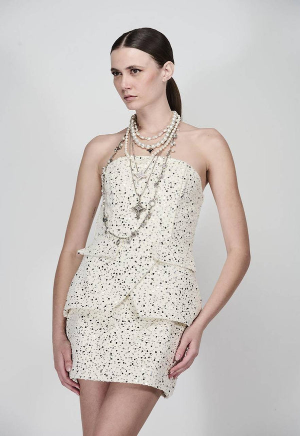 SHORT SAIA DE SARJA COM PAETÊ