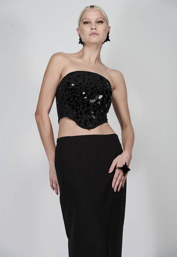 CORSET DE TULE BORDADO