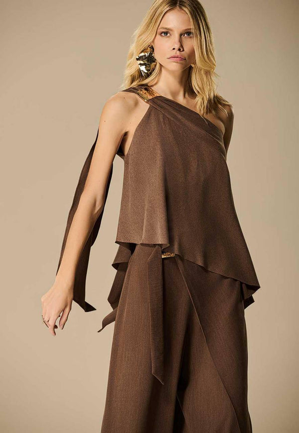 BLUSA ASSIMETRICA KNEADED COSTAS