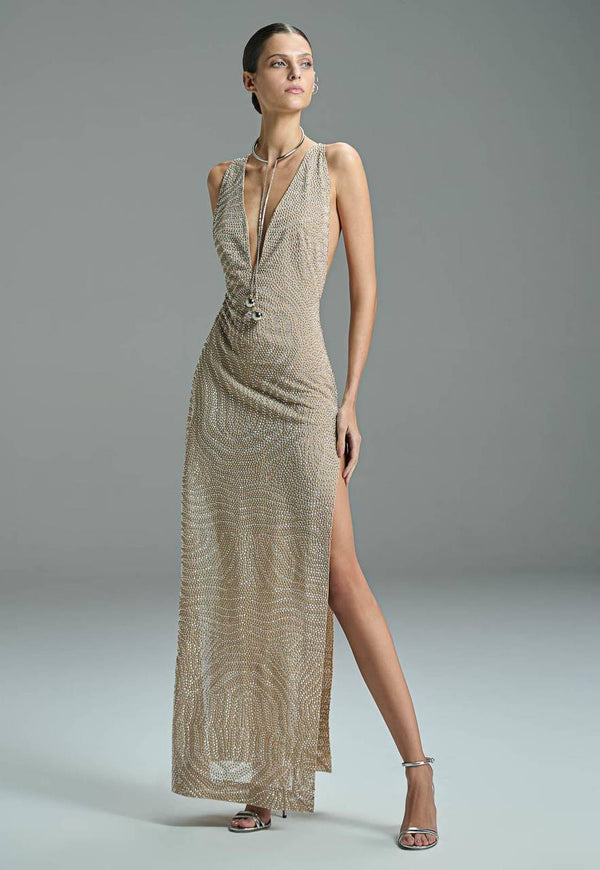 VESTIDO LONGO DE TULE ZEBRA CRYSTAL