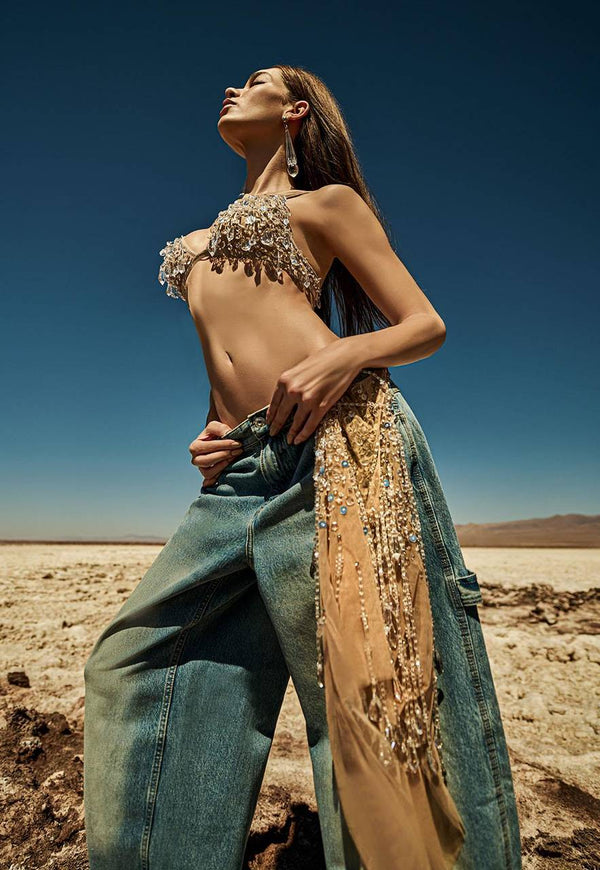 TOP TULE BORDADO MAXI CRISTAIS