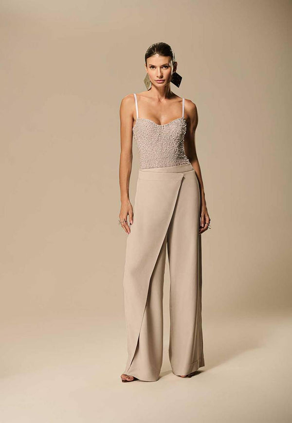 CALÇA ALFAIATARIA SOBREPOSIÇÃO LATERAL