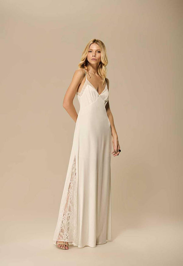 VESTIDO CETIM NESGAS RENDA