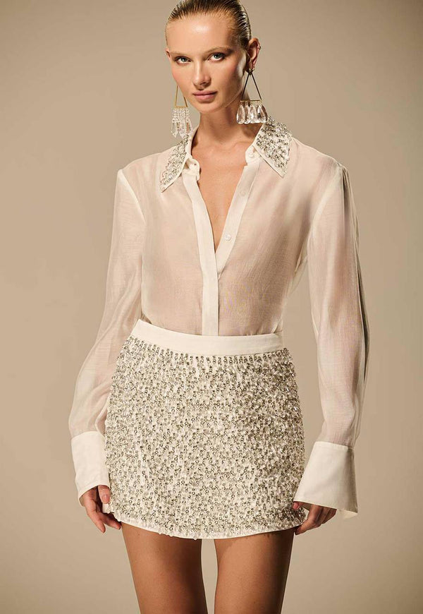SHORT SAIA BORDADO GOTA CRISTAL