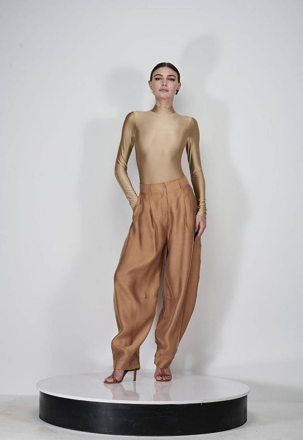 CALÇA BARREL DE ORGANZA
