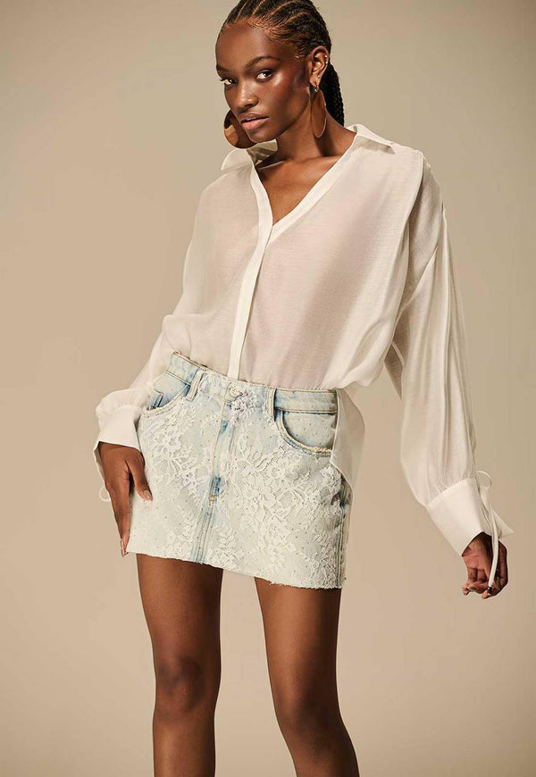 CAMISA ORGANZA AMARRAÇÃO CINTURA