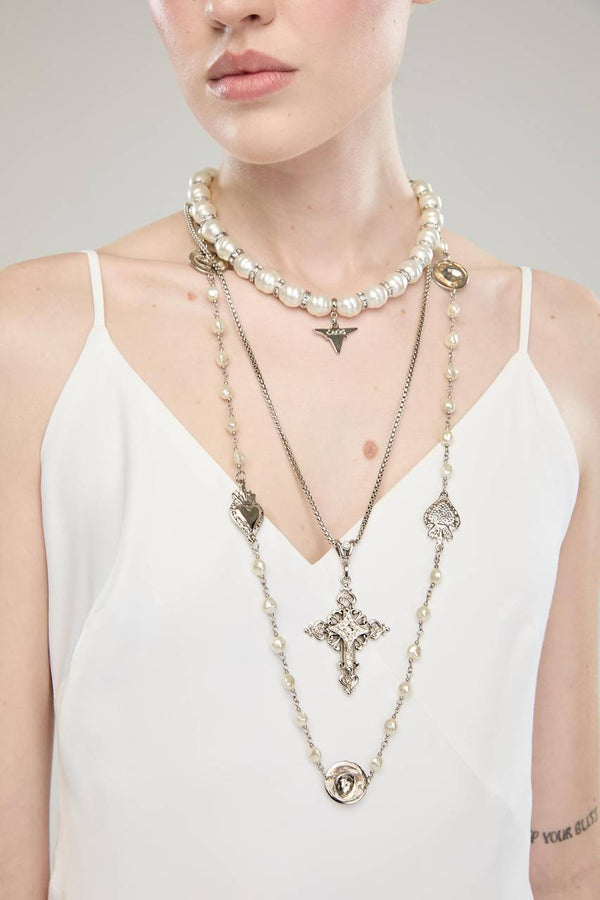 COLAR HEARTS AND PEARLS