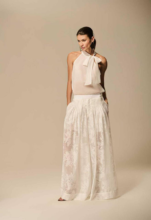 CALÇA PANTALONA DEVORÊ COM PREGAS