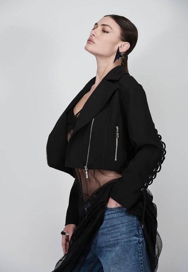 JAQUETA DE ALFAIATARIA DETALHE AMARRAÇÃO