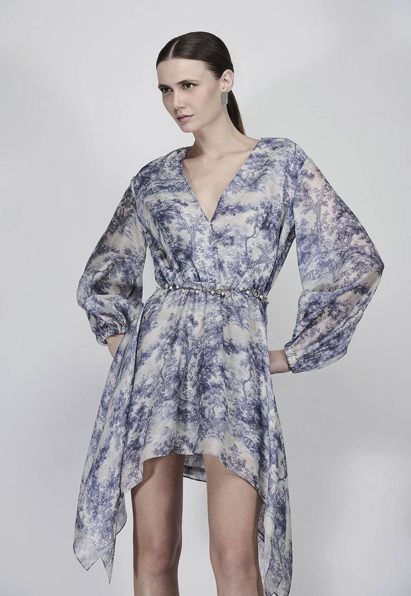 VESTIDO CURTO ESTAMPA TOILE