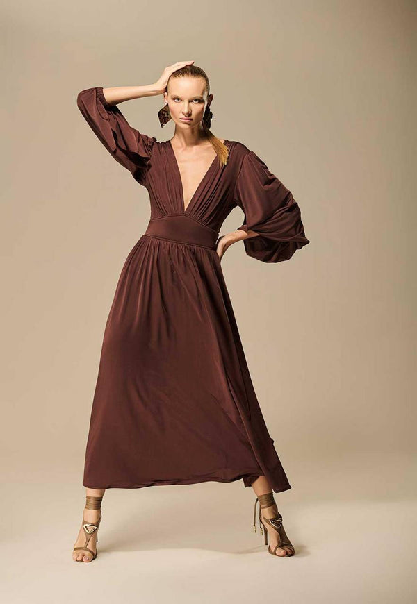 VESTIDO DECOTE V PALA PRENE