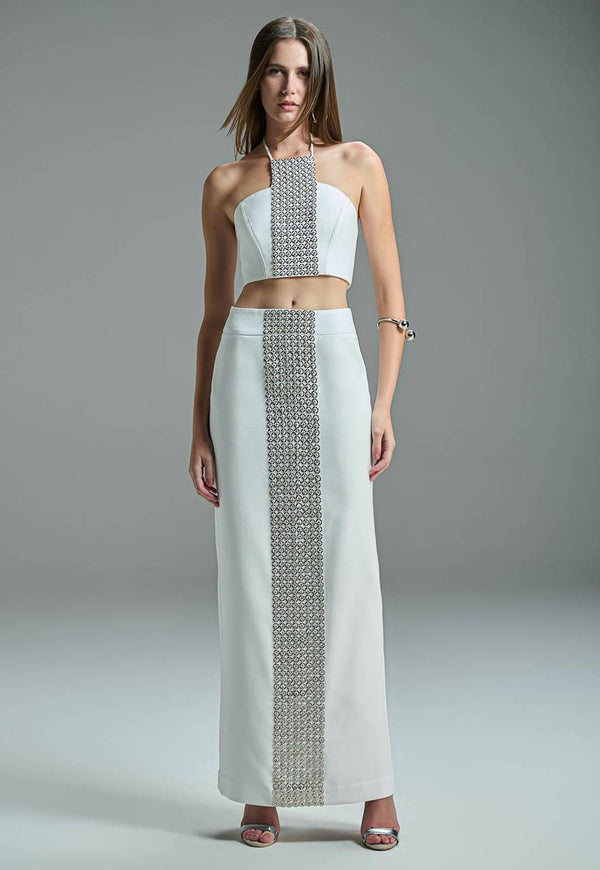 CONJUNTO CROPPED E SAIA BORDADO