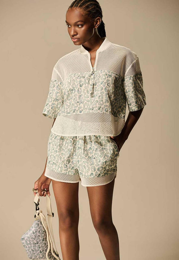 SHORT WASHED LEOPARD