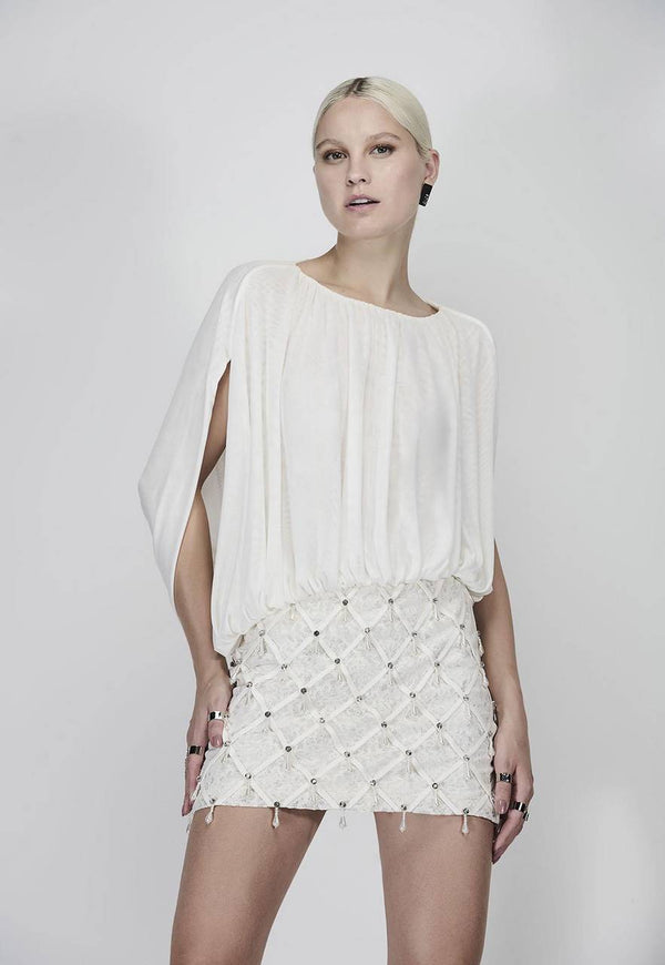 BLUSA DE TULE DRAPEADA