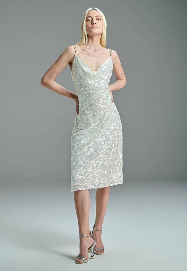 VESTIDO MIDI DE PAETE