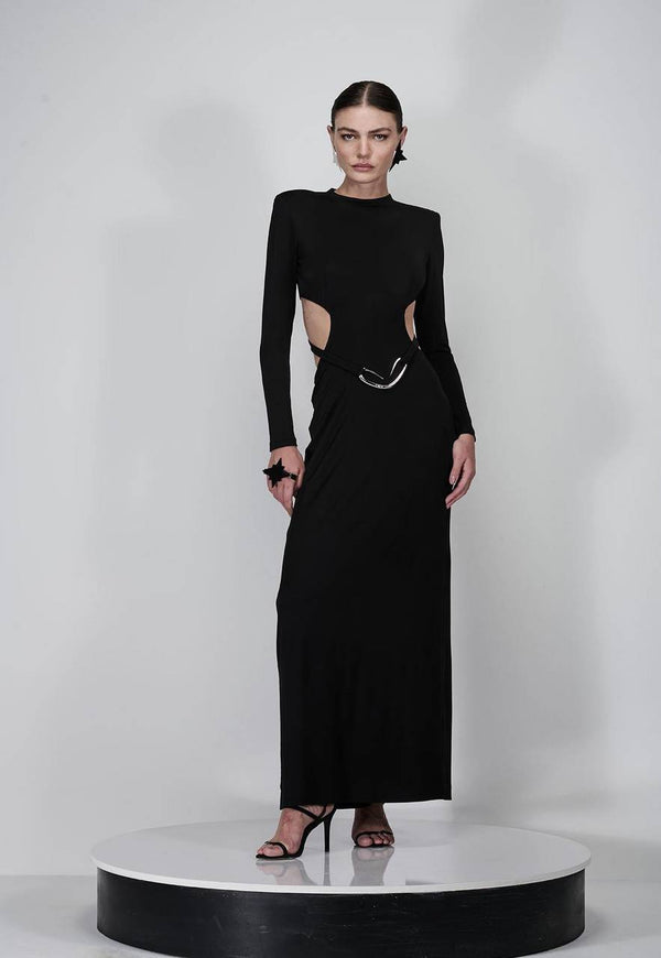 VESTIDO LONGO DE JERSEY CUT OUT