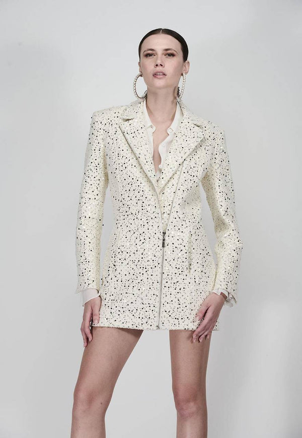 BLAZER DRESS DE SARJA COM PAETÊ
