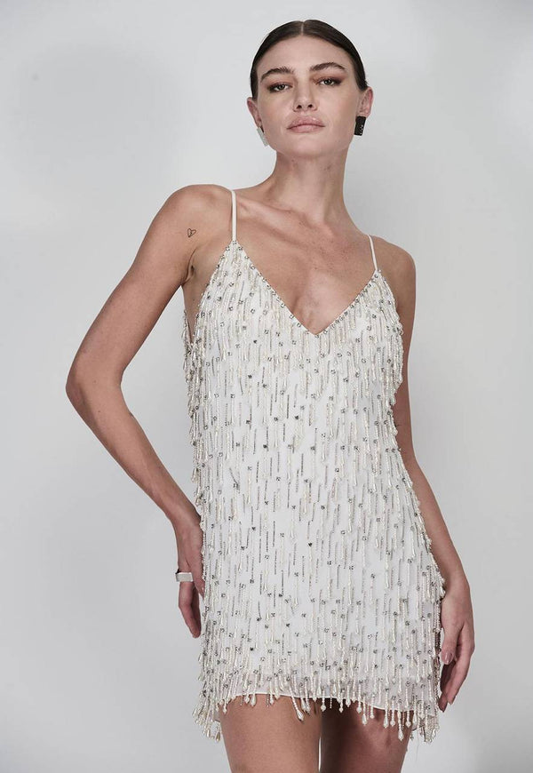 VESTIDO CURTO BORDADO PEARL DROP