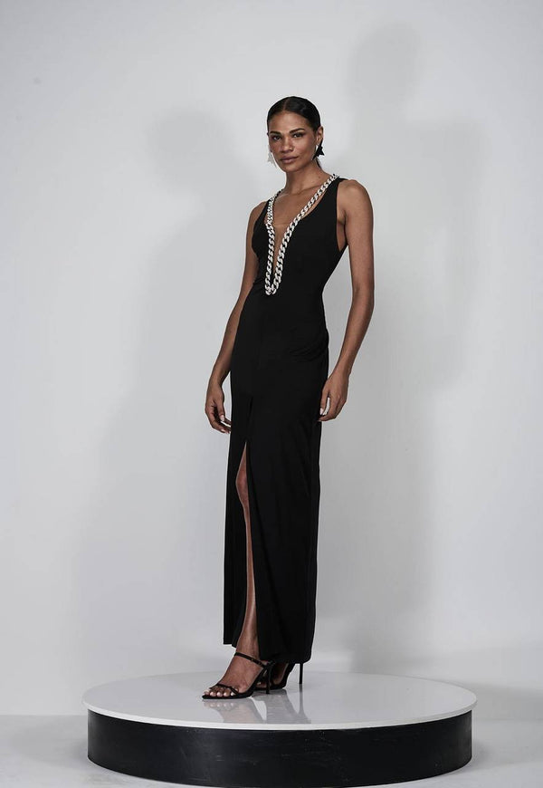 VESTIDO LONGO COM CORRENTE