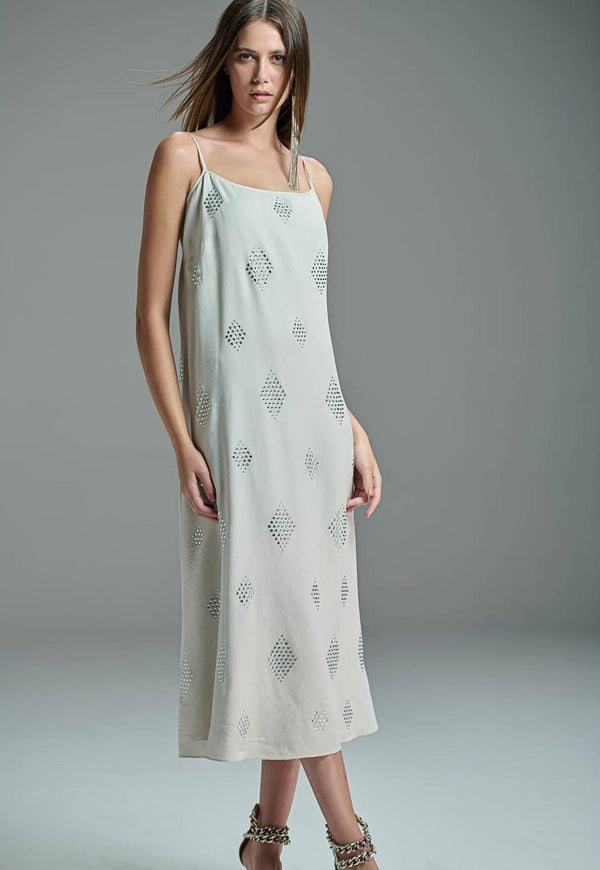 VESTIDO MAXI MIDI CRYSTAL LOSANGE