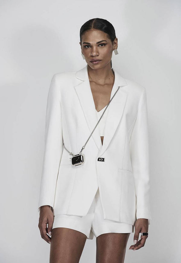 BLAZER DE ALFAIATARIA COM ABOTOAMENTO METAL