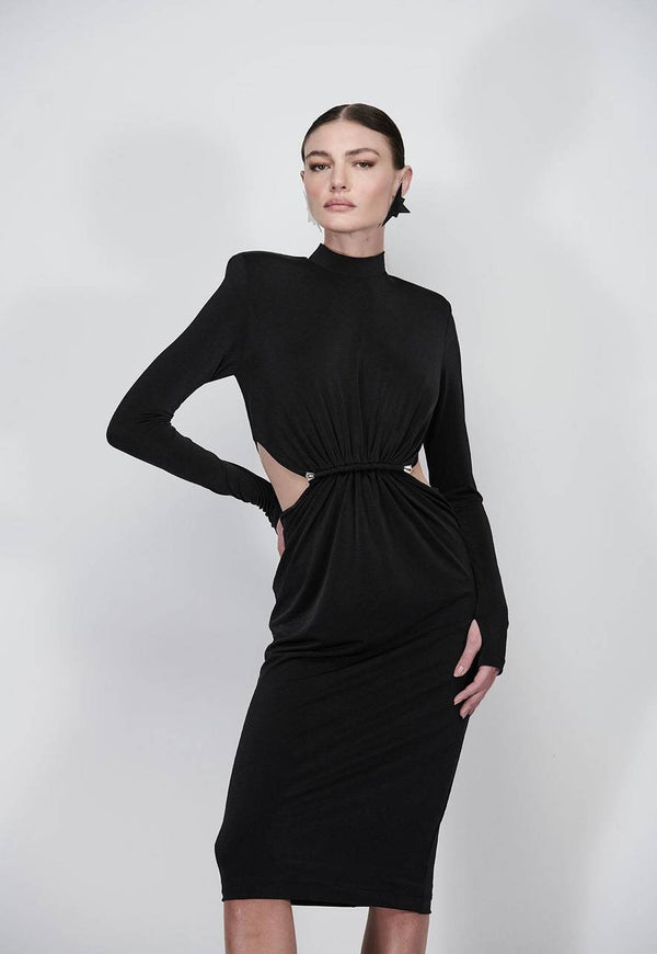 VESTIDO DE JERSEY MIDI CUT OUT