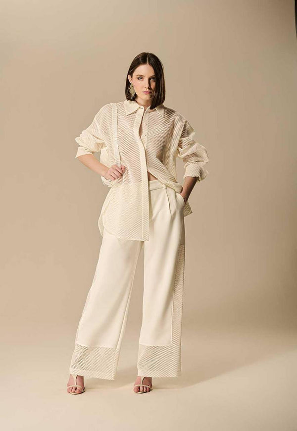 CALÇA ALFAIATARIA DETALHE TELA