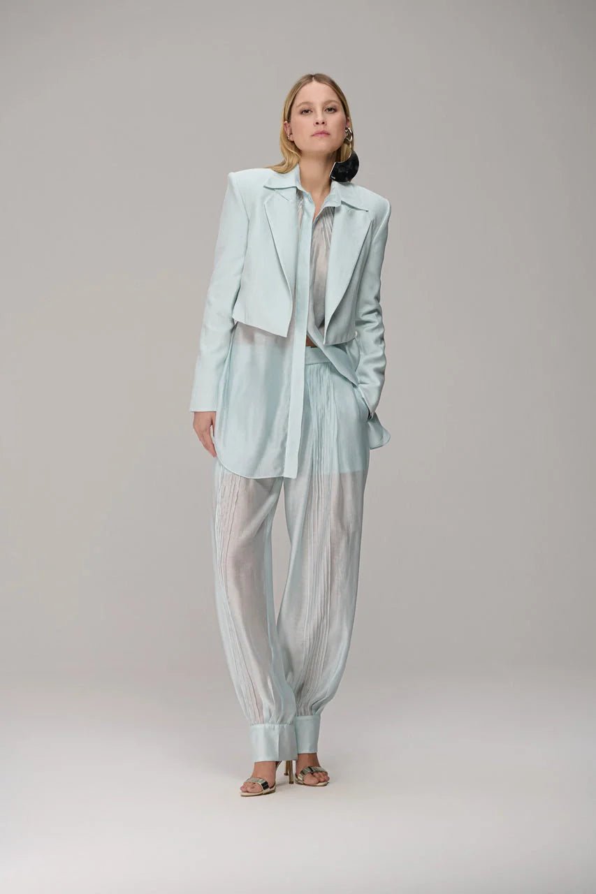 CALÇA PREGAS E NERVURAS FRENTE